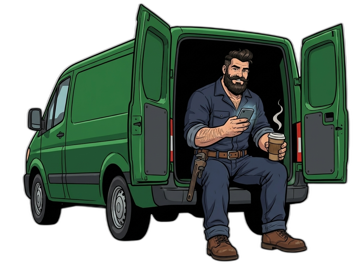 Jos Montferrand texte son agent depuis son camion